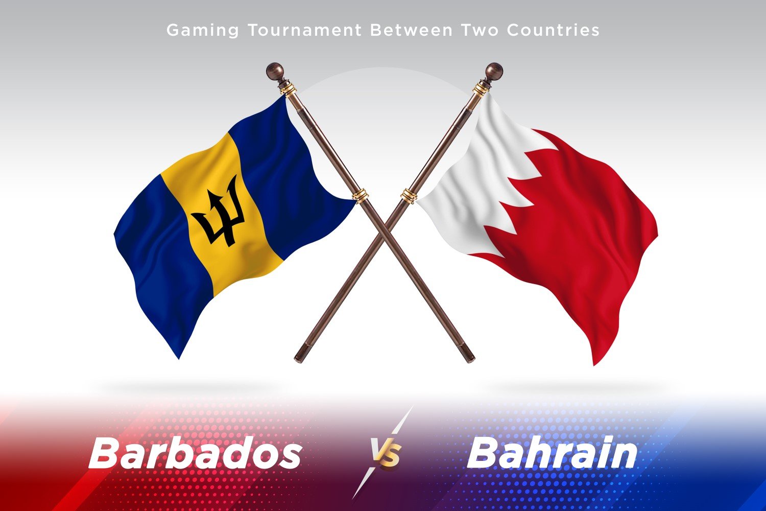 Barbados versus Bahrain Two Flags