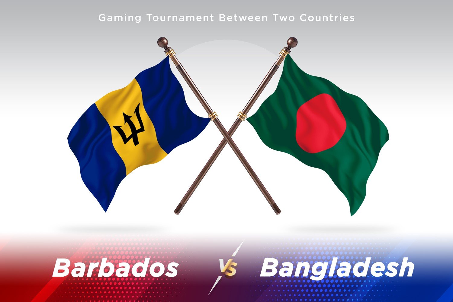 Barbados versus Bangladesh Two Flags