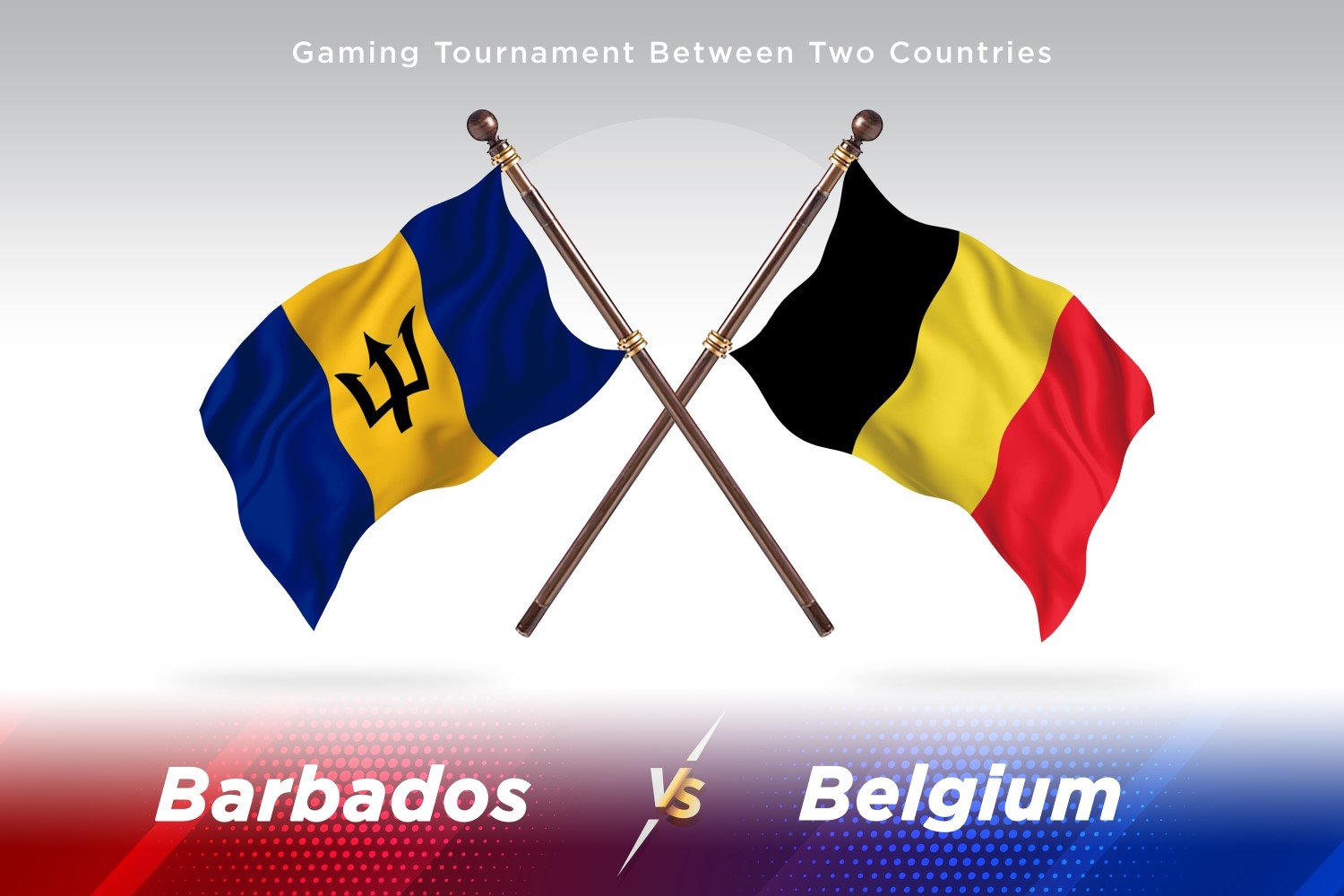 Barbados versus Belgium Two Flags