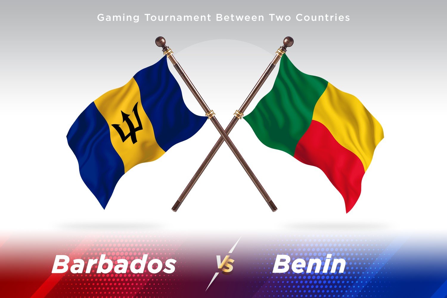 Barbados versus Benin Two Flags