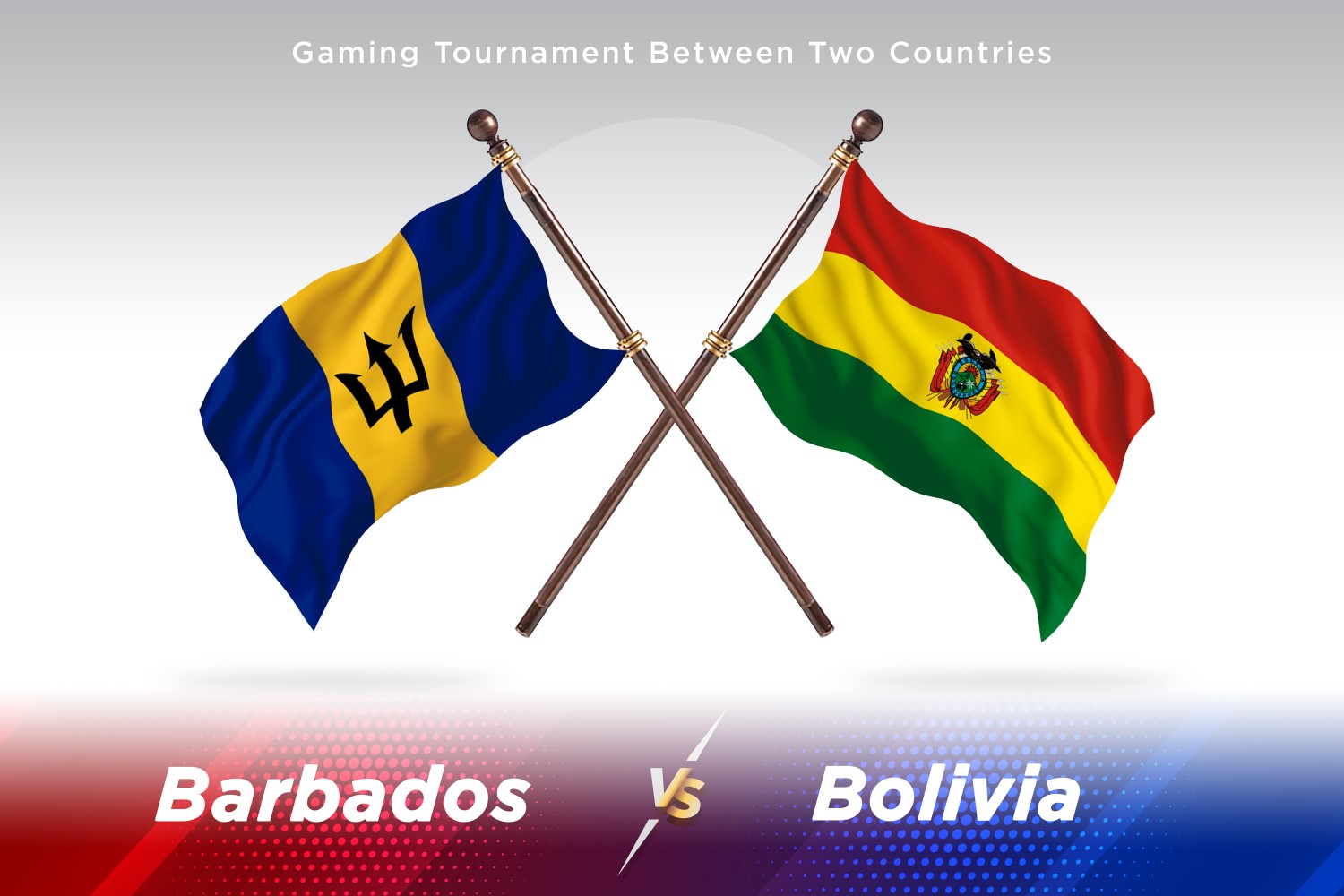 Barbados versus Bolivia Two Flags