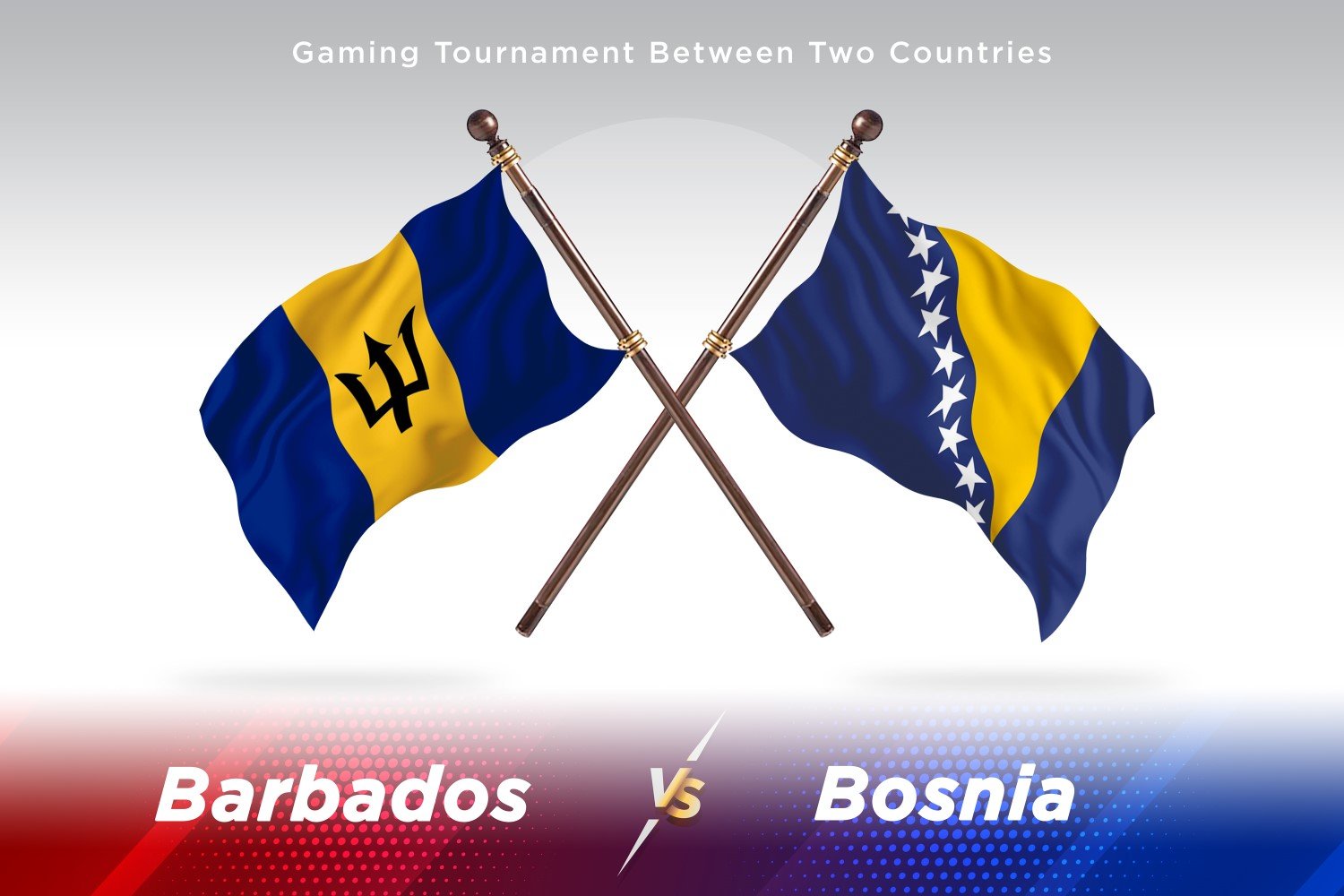 Barbados versus Bosnia and Herzegovina Two Flags