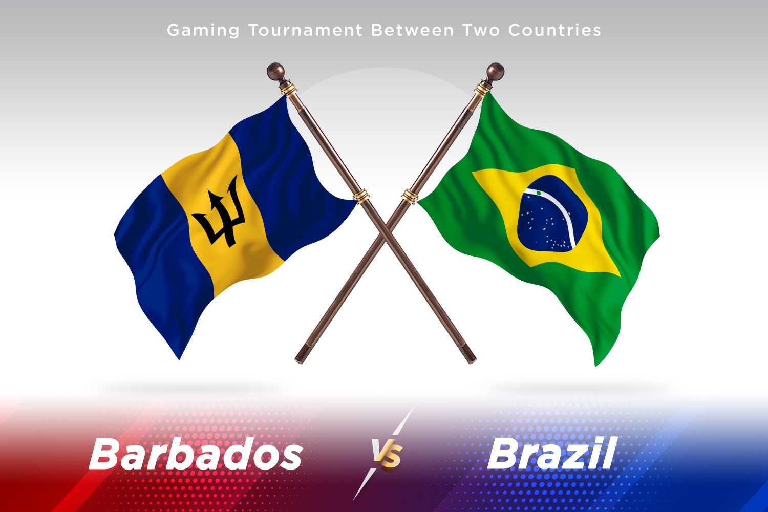 Barbados versus brazil Two Flags