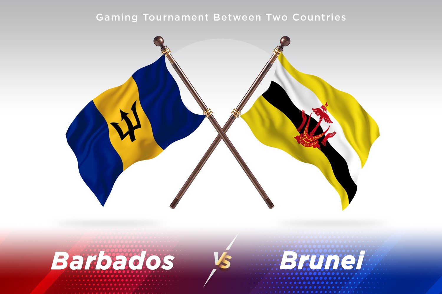 Barbados versus Brunei Two Flags