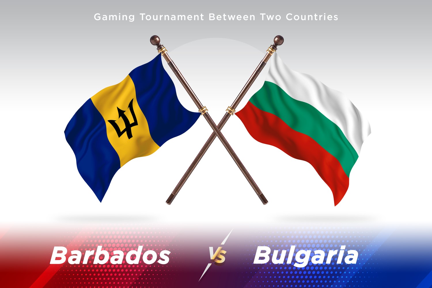 Barbados versus Bulgaria Two Flags