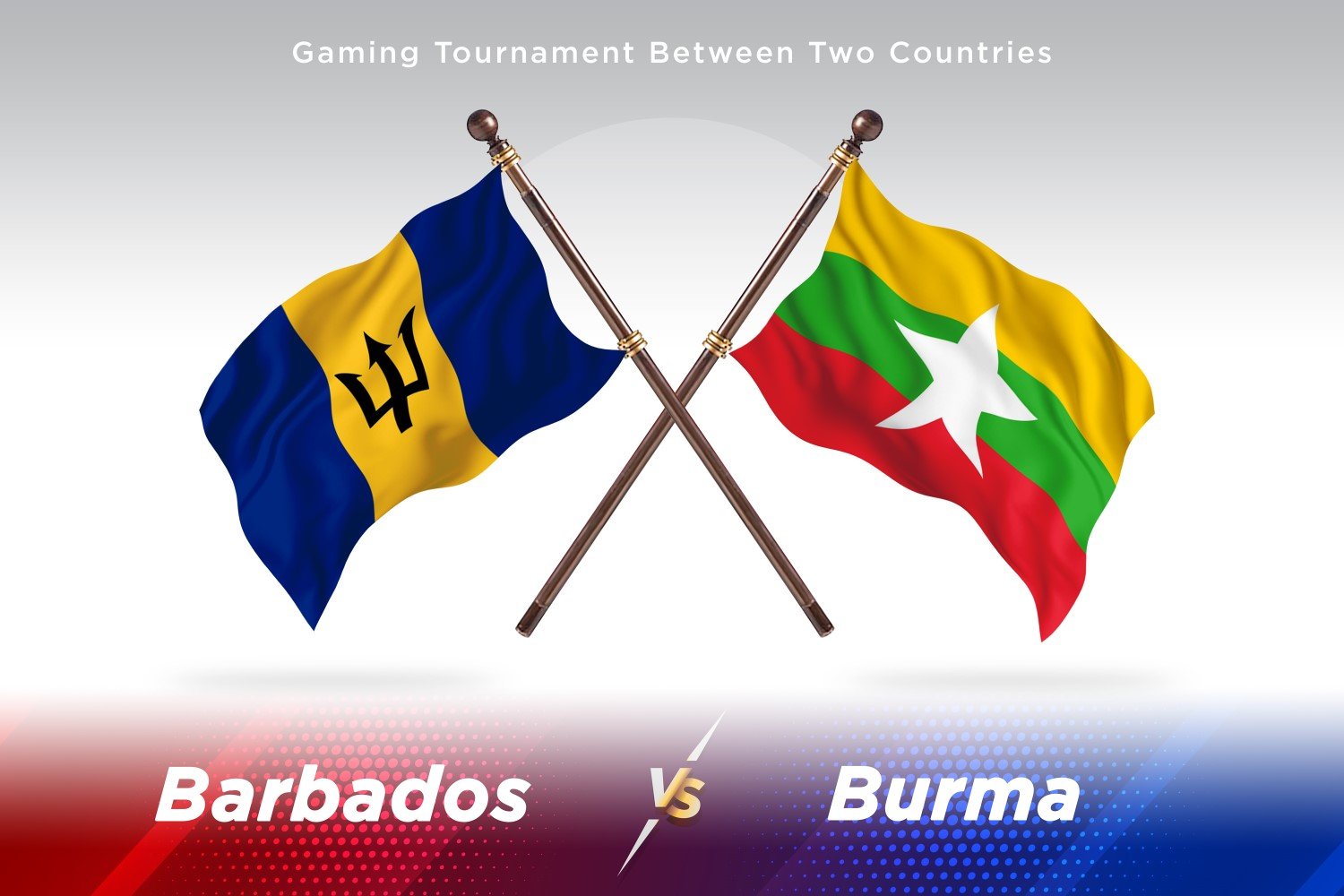 Barbados versus Burma Two Flags