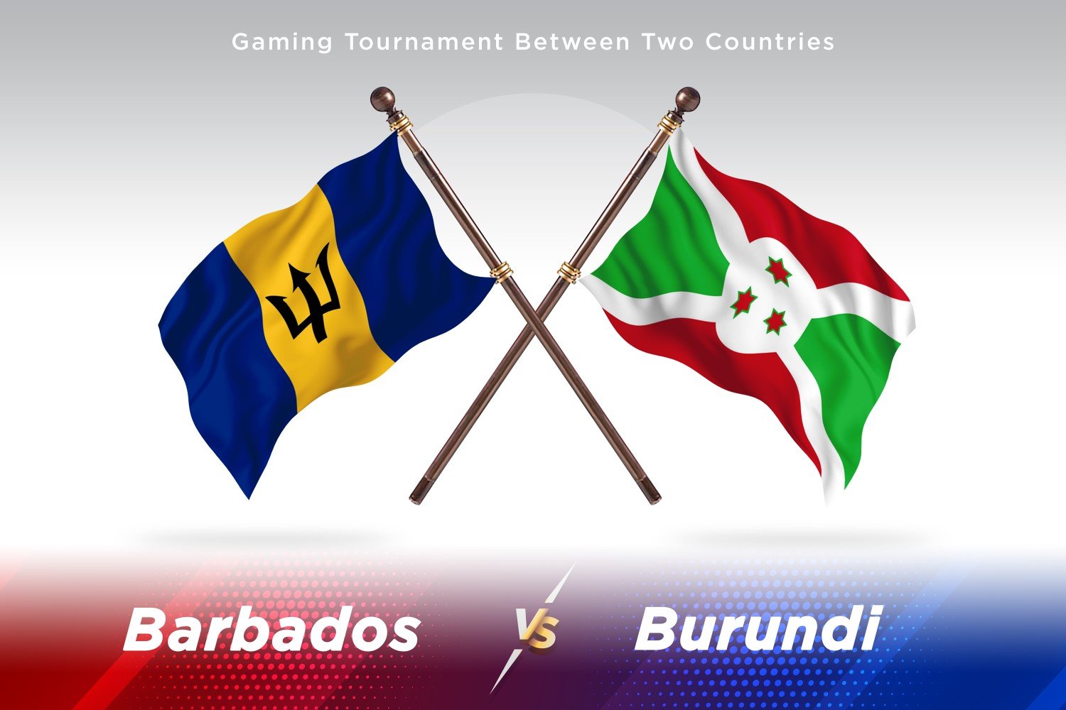 Barbados versus Burundi Two Flags