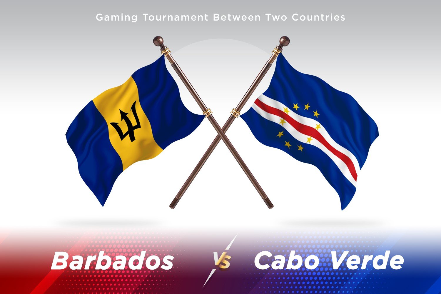 Barbados versus Cabo  Verde Two Flags