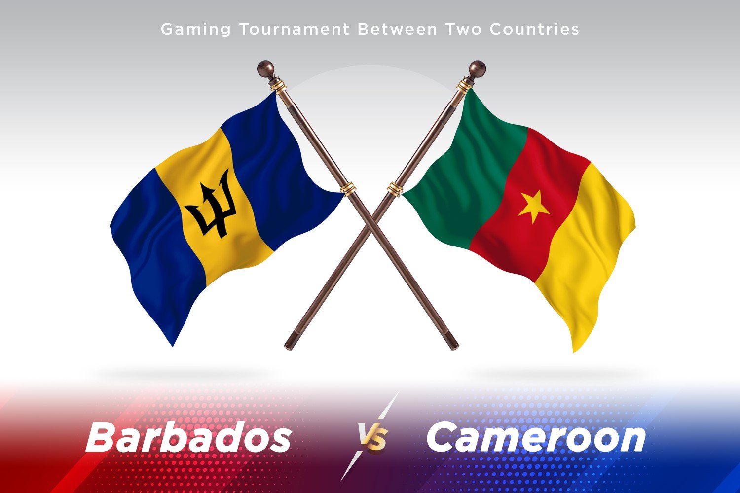 Barbados versus Cameroon Two Flags