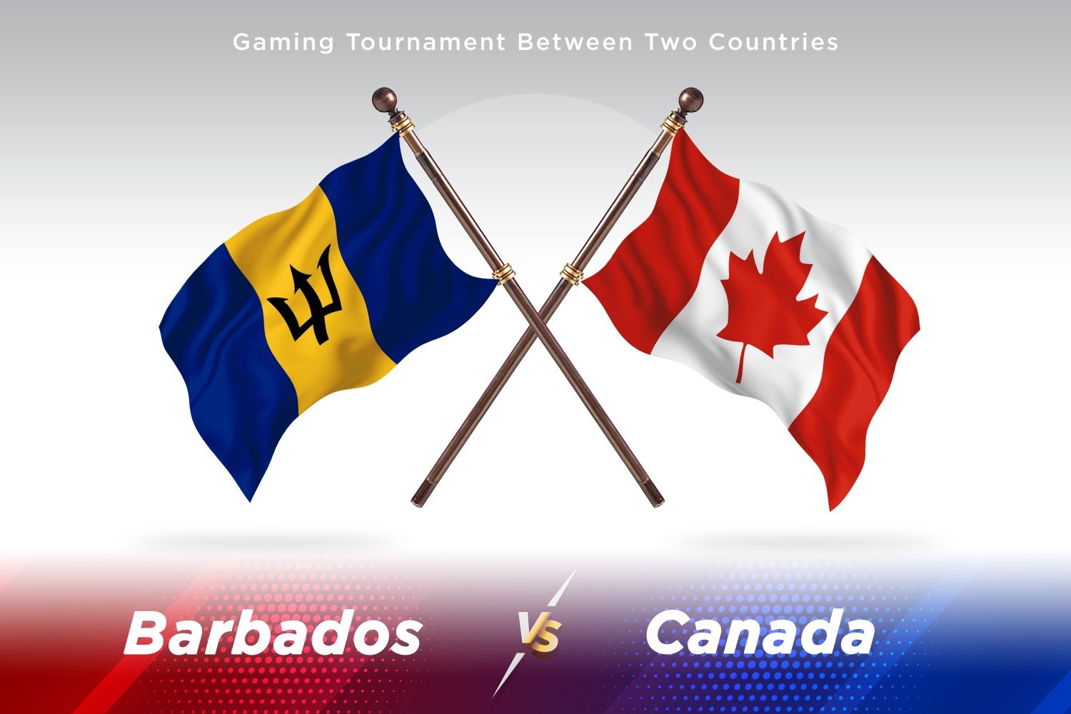 Barbados versus Canada Two Flags