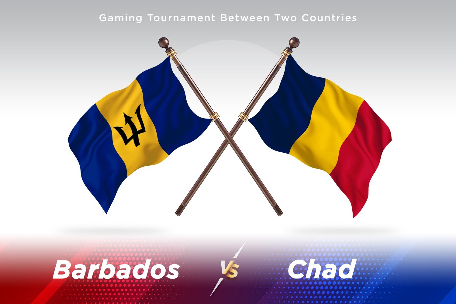 Barbados versus chad Two Flags