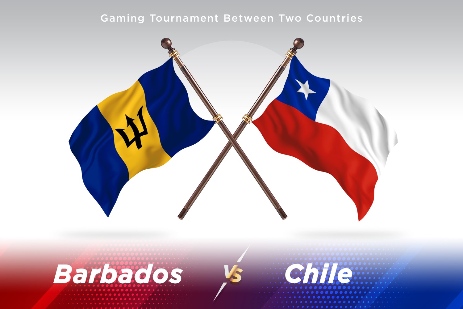 Barbados versus Chile Two Flags