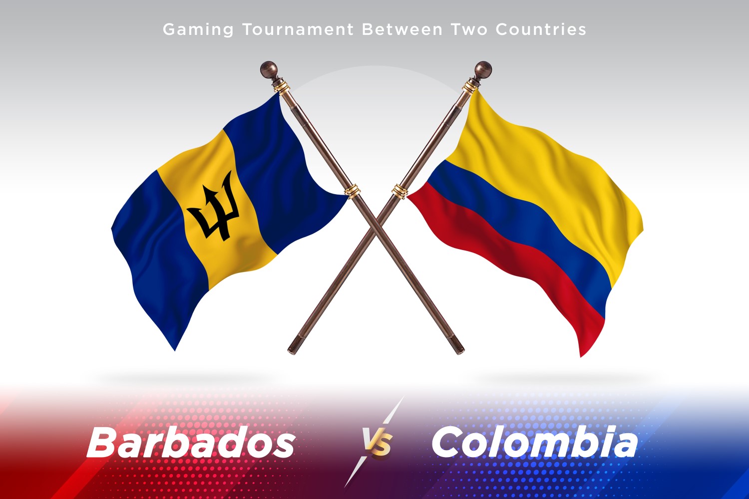 Barbados versus Colombia Two Flags