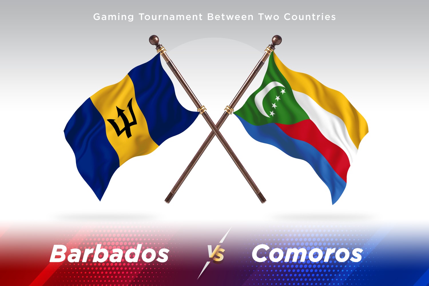 Barbados versus Comoros Two Flags