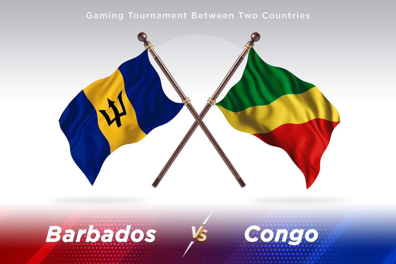 Barbados versus Congo Two Flags