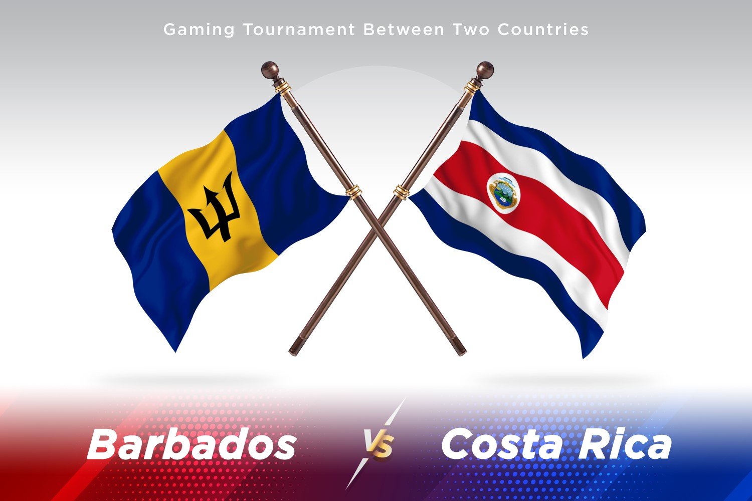 Barbados versus costa Rica Two Flags