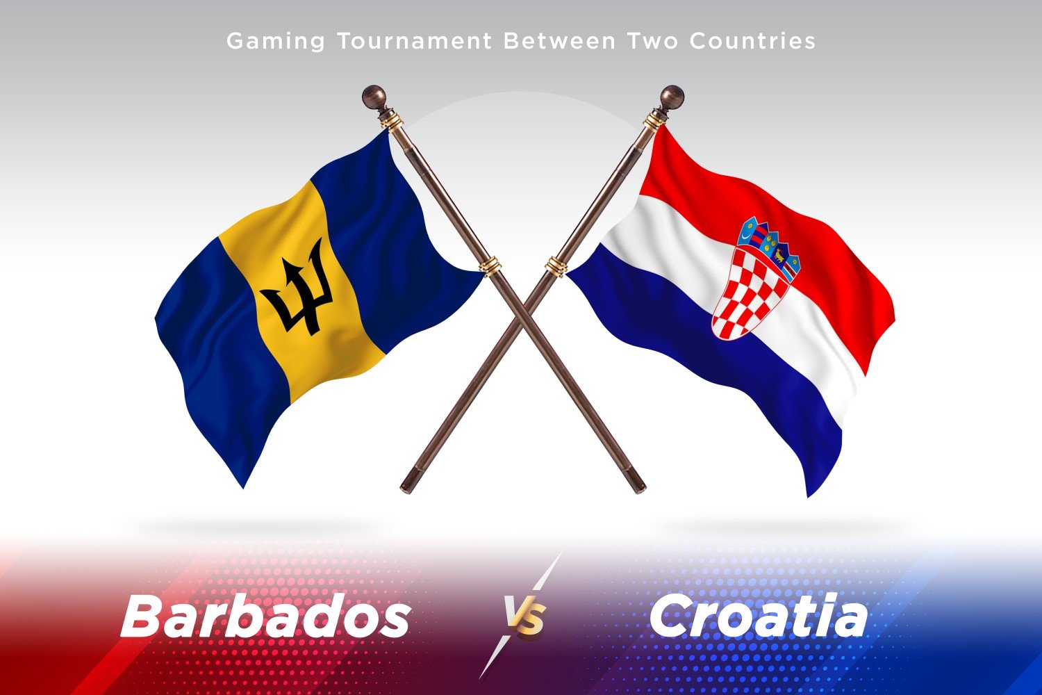 Barbados versus Croatia Two Flags