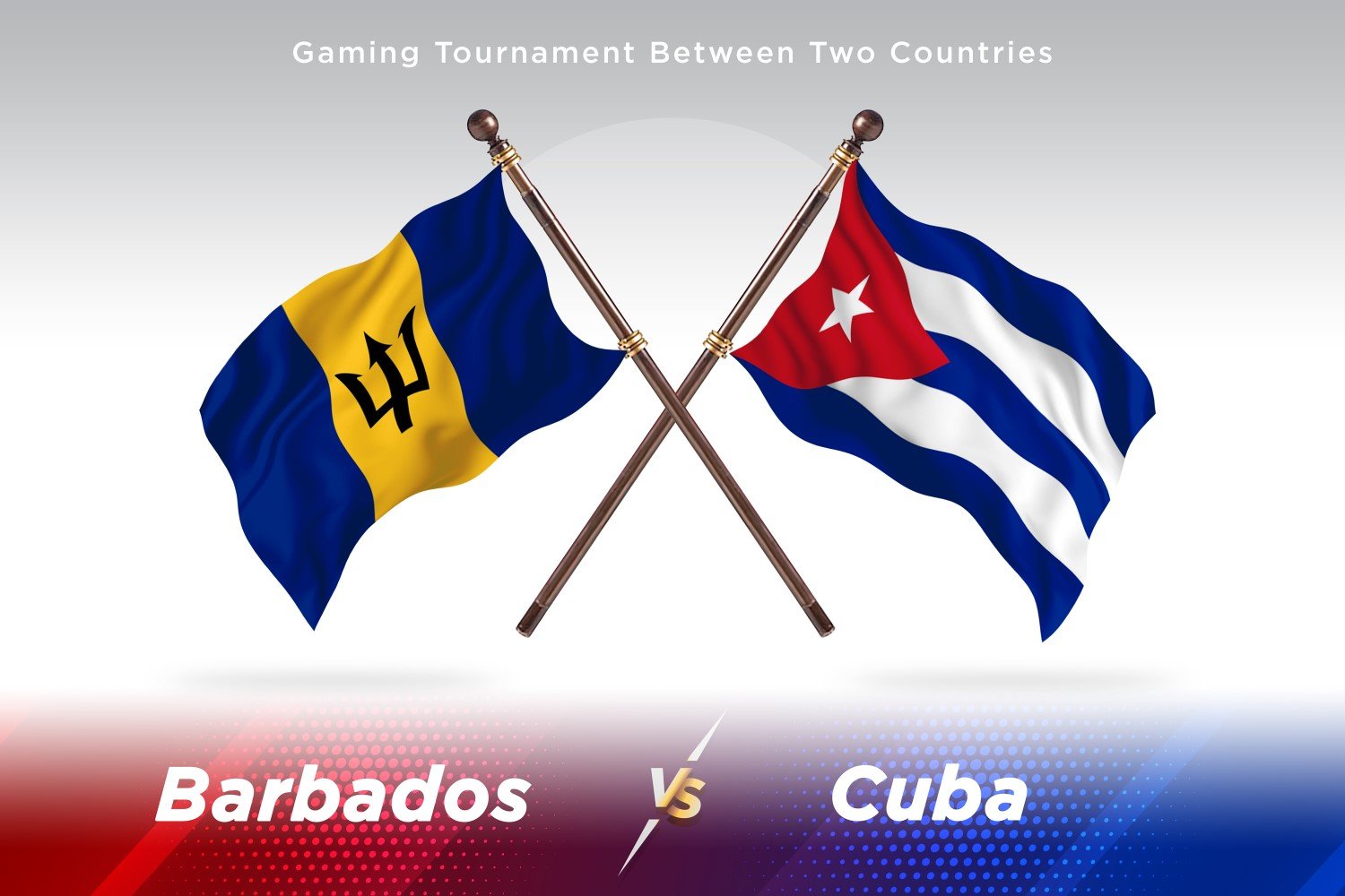 Barbados versus Cuba Two Flags