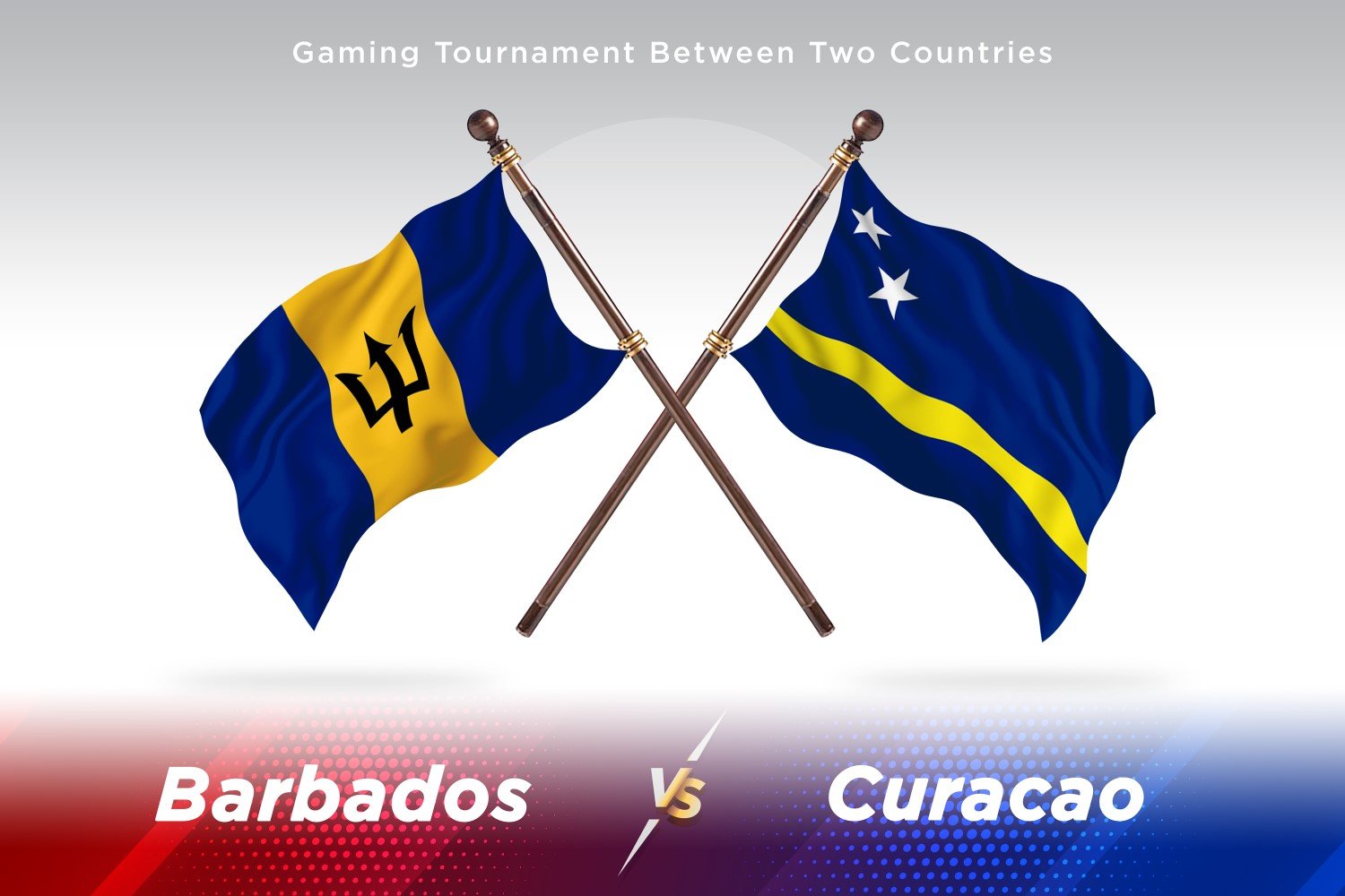 Barbados versus curacao Two Flags