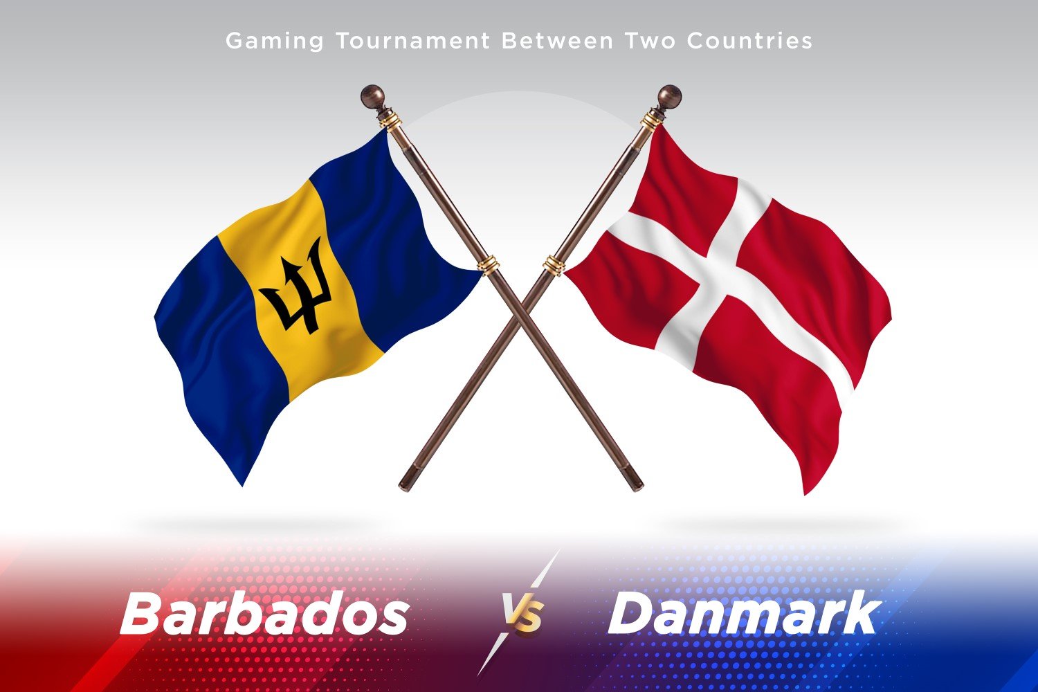 Barbados versus Denmark Two Flags