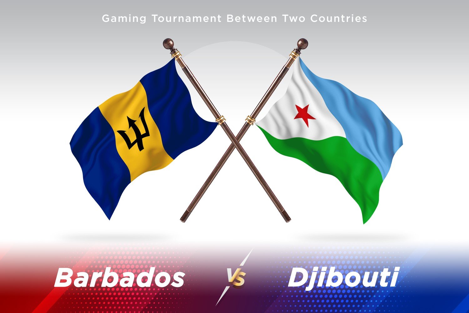 Barbados versus Djibouti  Two Flags