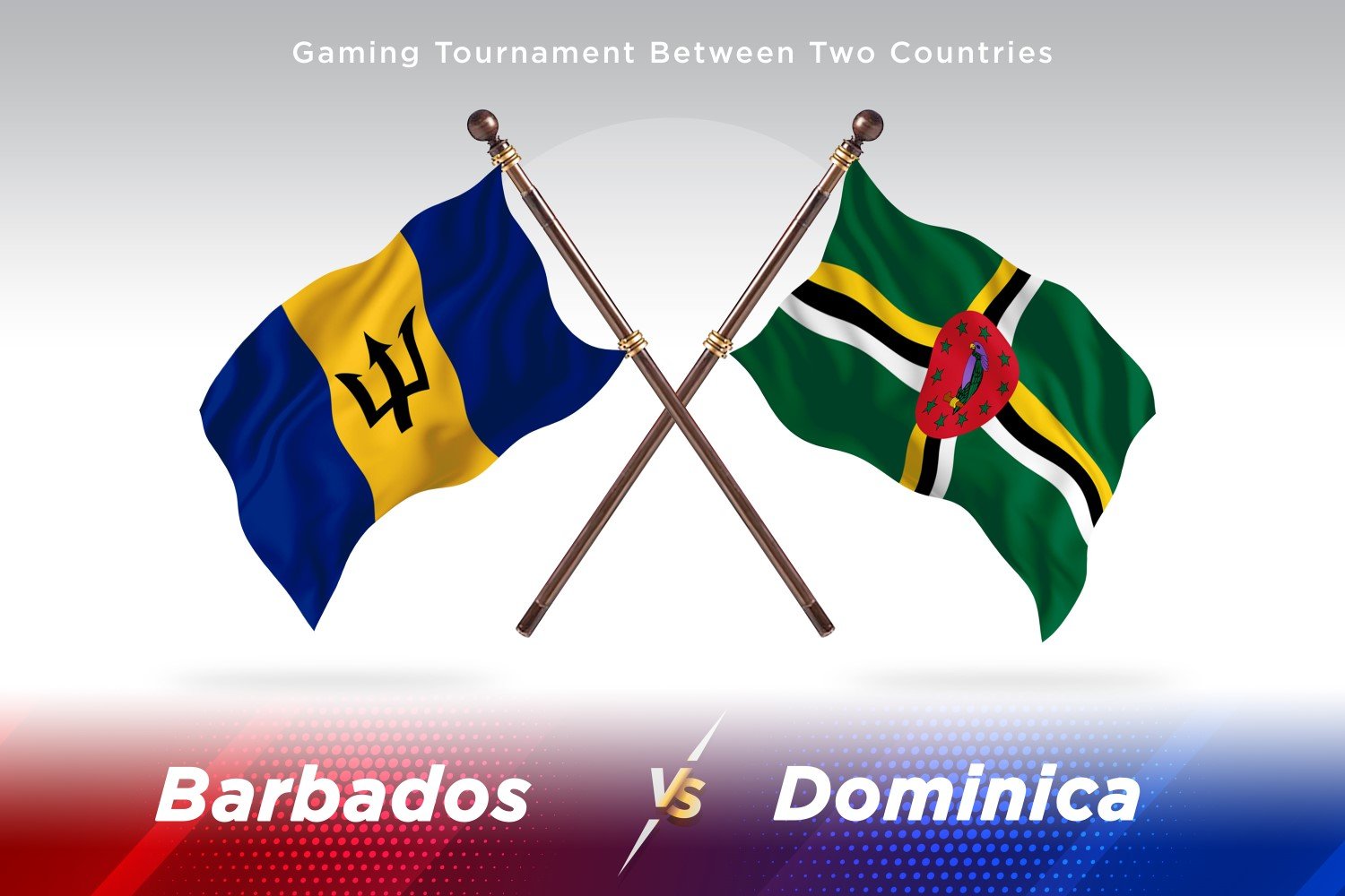 Barbados versus Dominica Two Flags