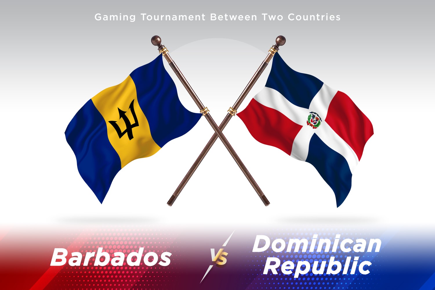 Barbados versus Dominican republic Two Flags