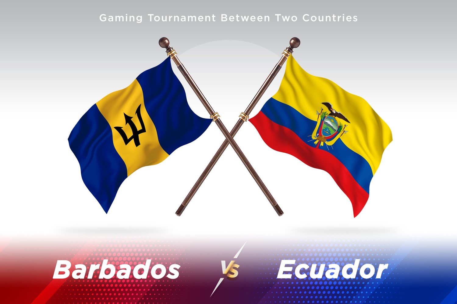 Barbados versus Ecuador Two Flags