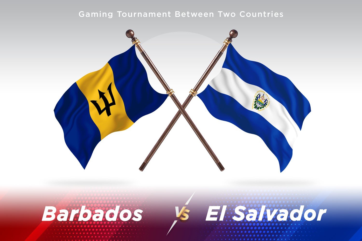 Barbados versus el Salvador Two Flags