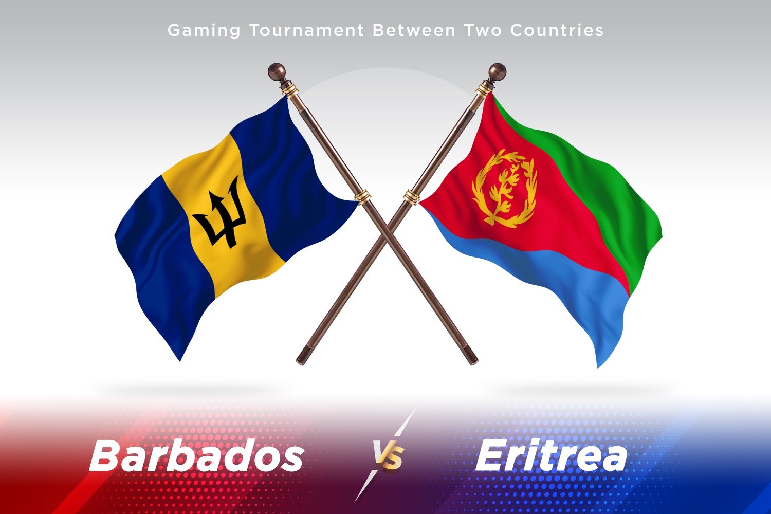 Barbados versus Eritrea Two Flags