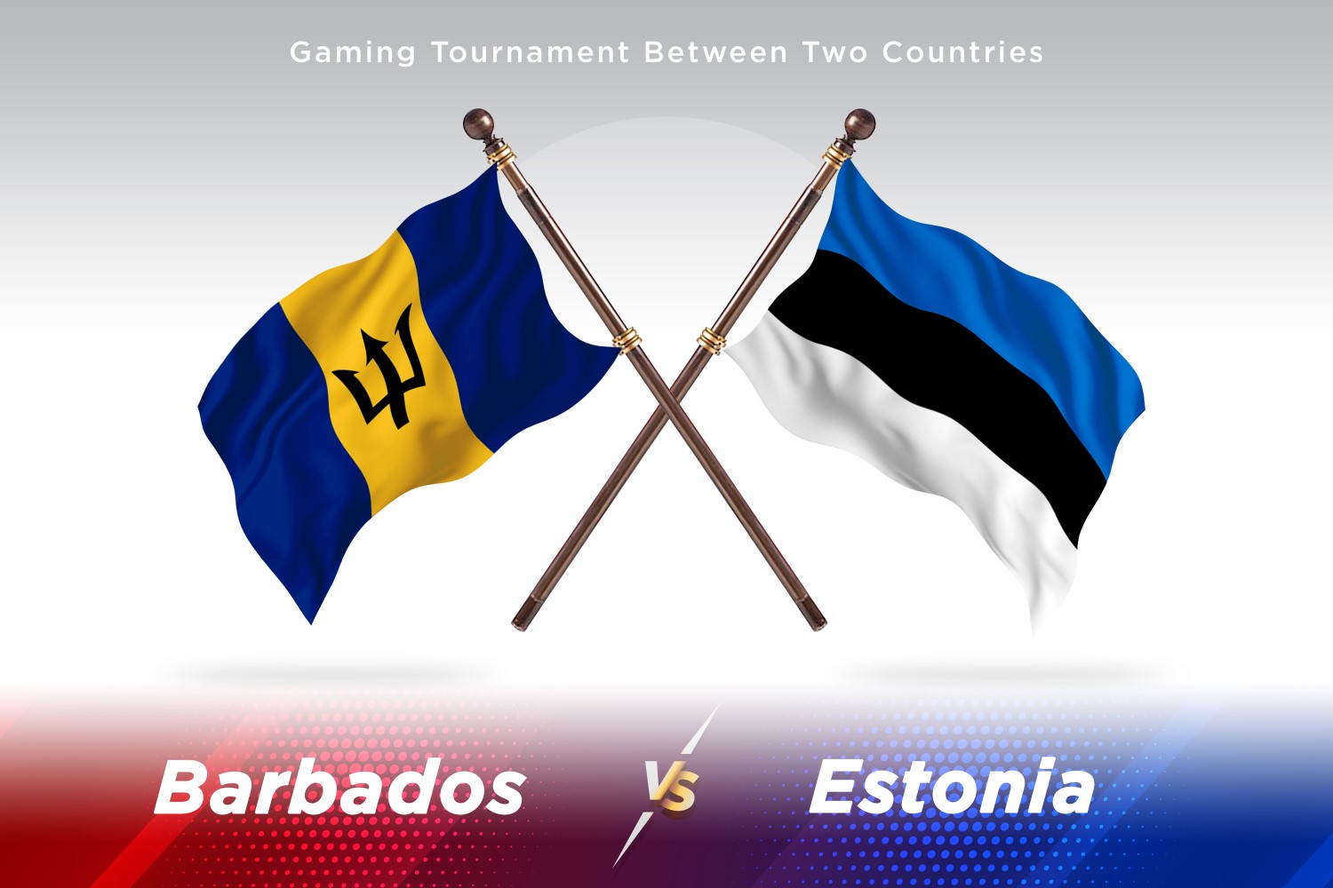 Barbados versus Estonia Two Flags