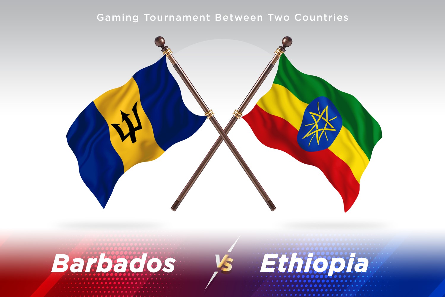 Barbados versus Ethiopia Two Flags