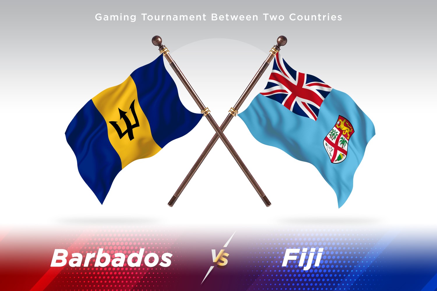 Barbados versus Fiji Two Flags