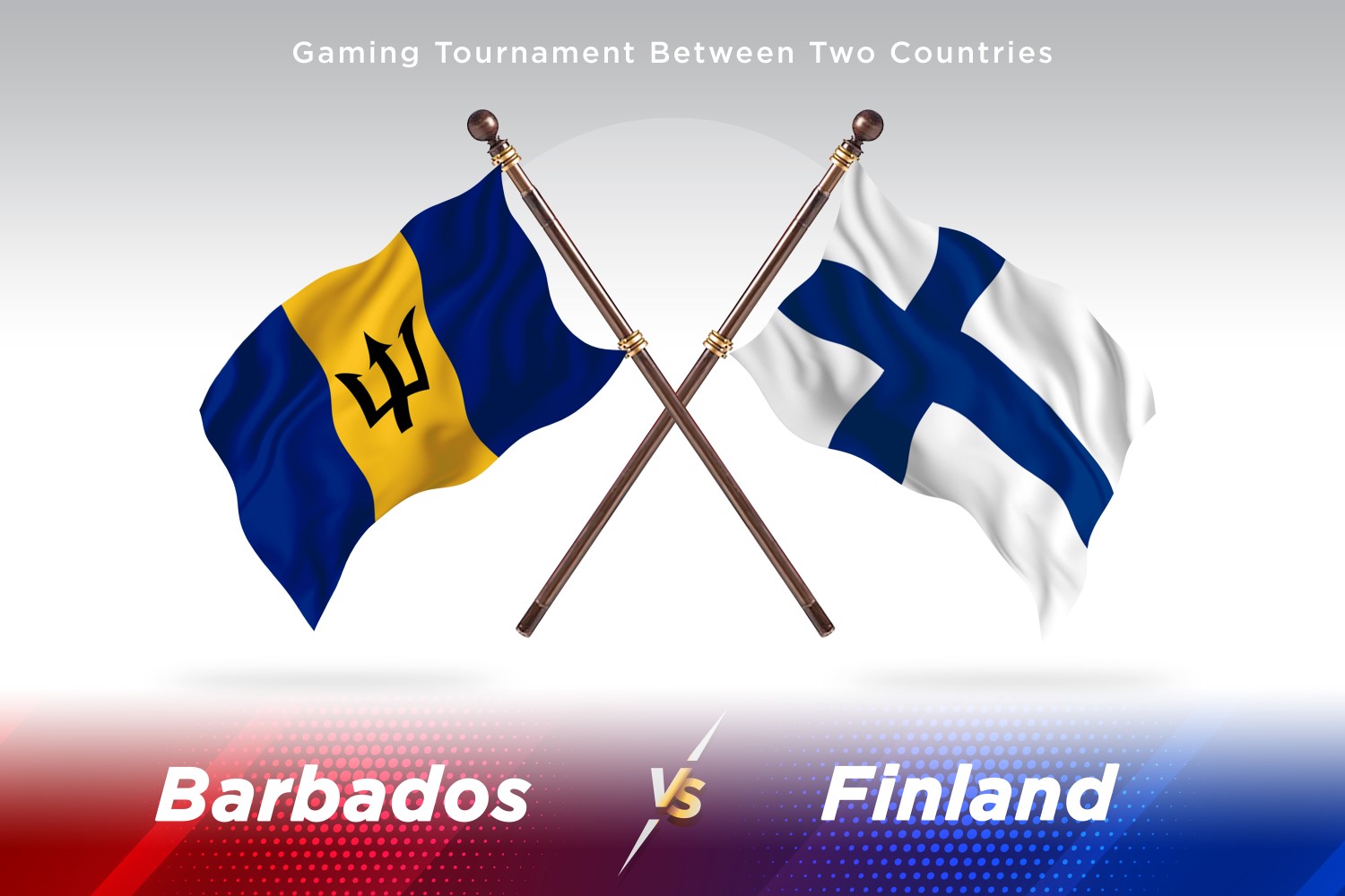 Barbados versus Finland Two Flags