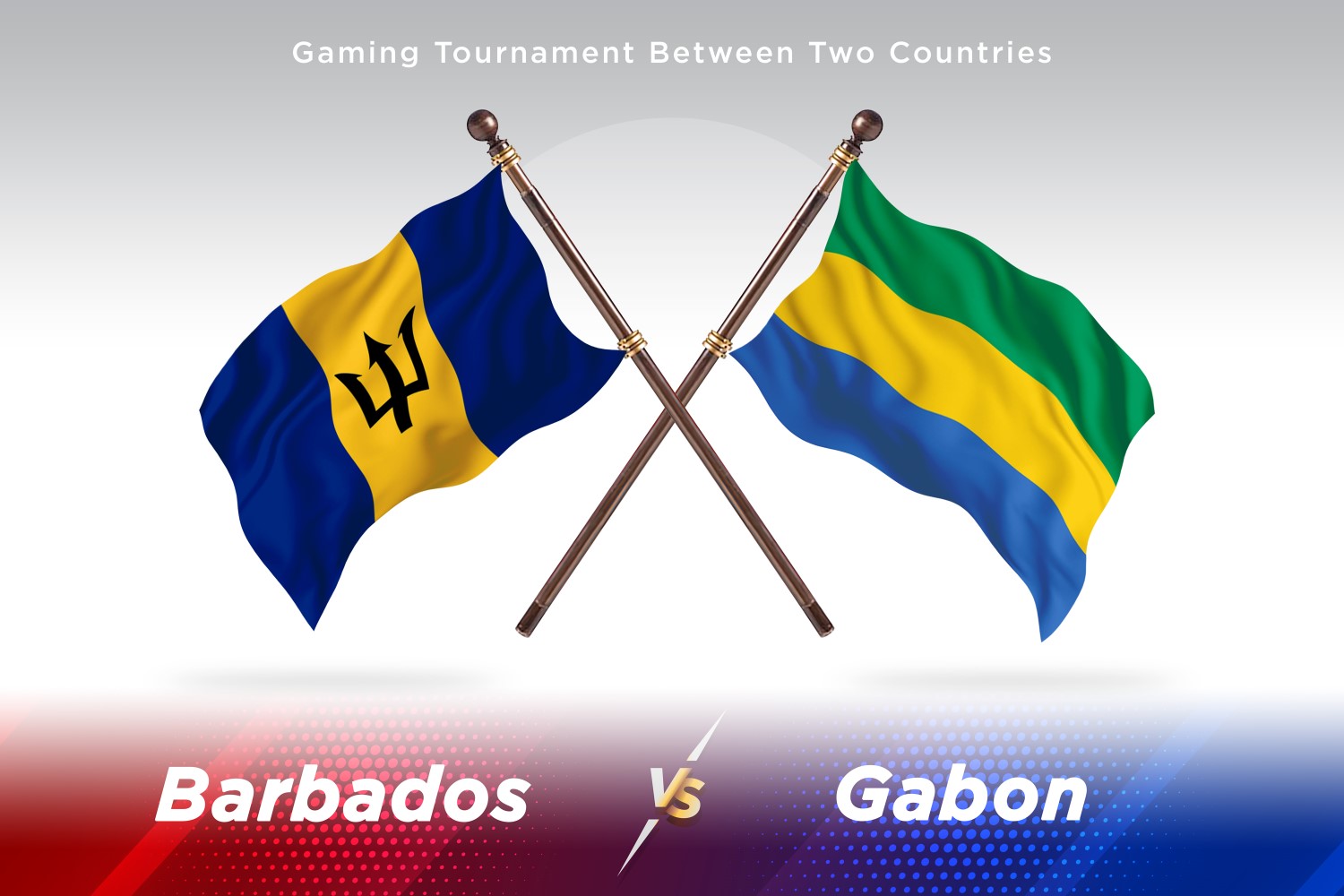 Barbados versus Gabon Two Flags