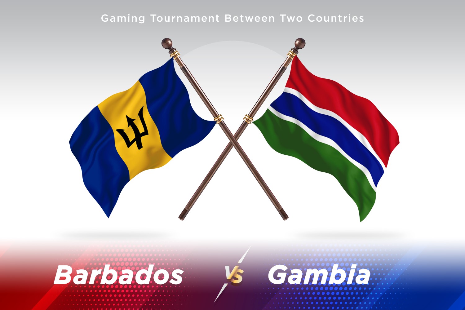 Barbados versus Gambia Two Flags