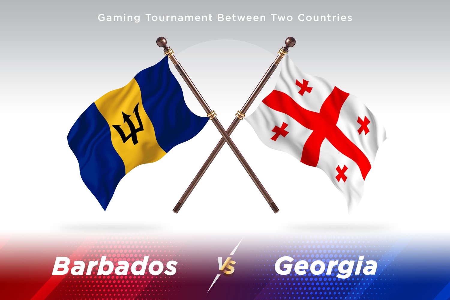 Barbados versus Georgia Two Flags