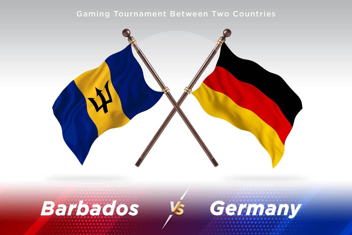 Barbados versus Germany Two Flags