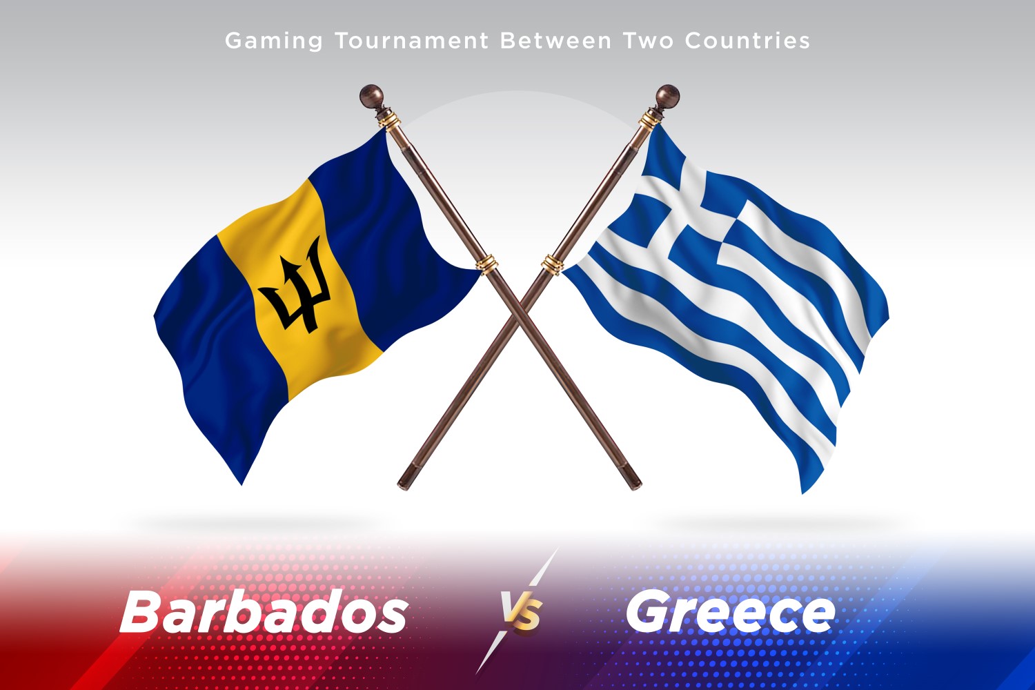 Barbados versus Greece Two Flags