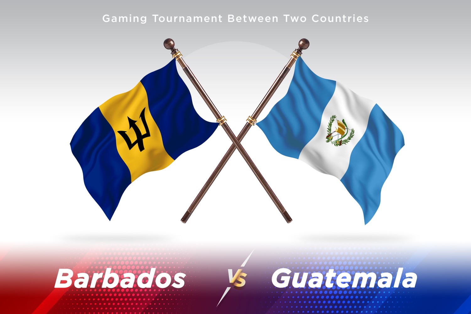 Barbados versus Guatemala Two Flags