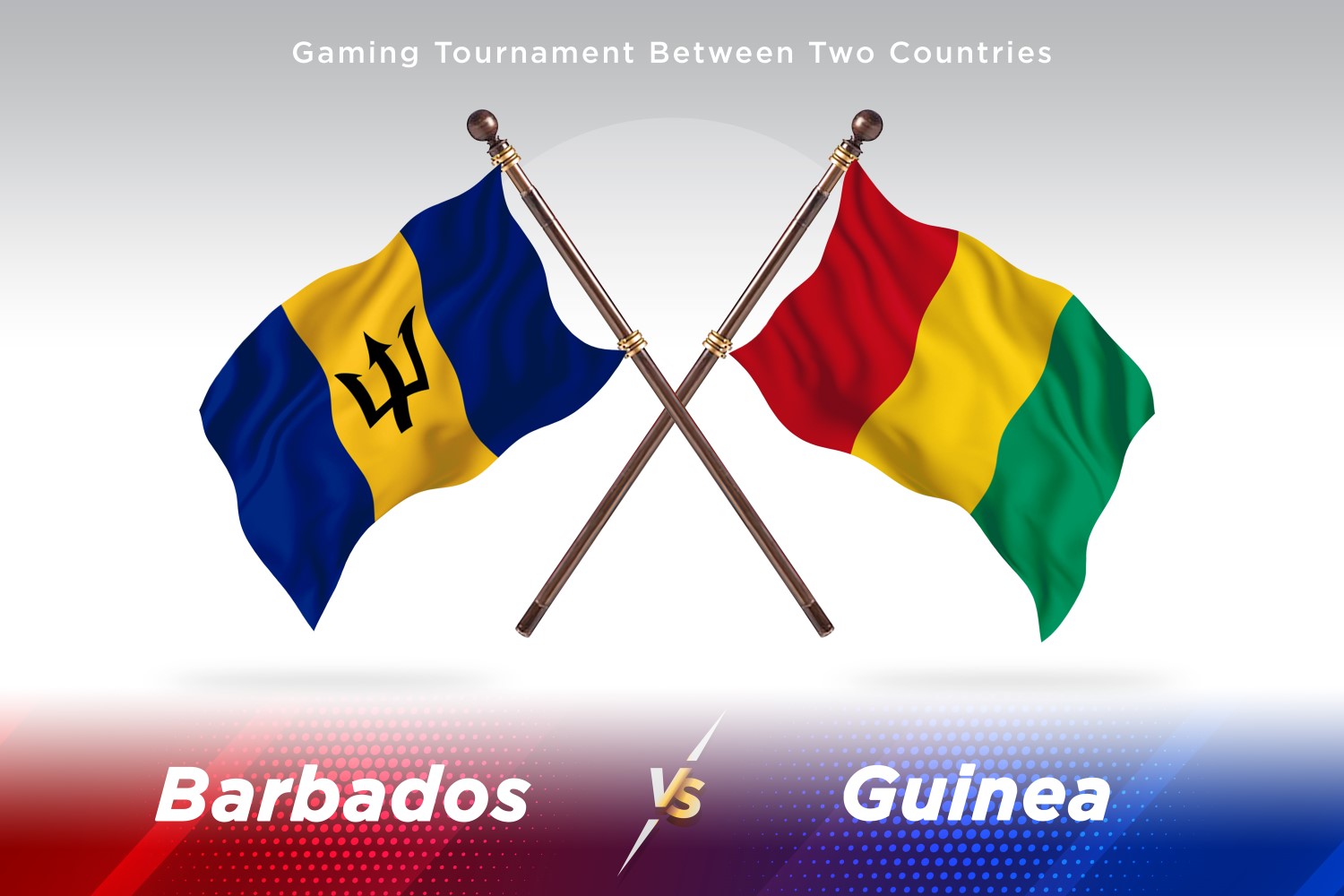 Barbados versus guinea Two Flags