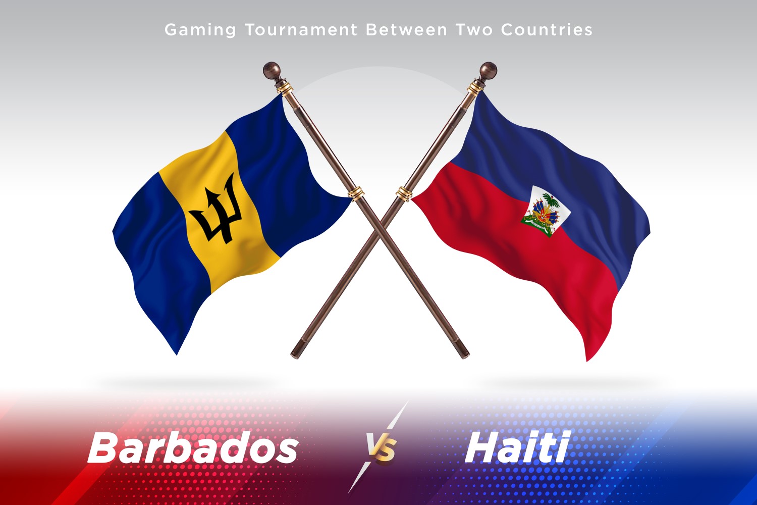 Barbados versus Haiti Two Flags