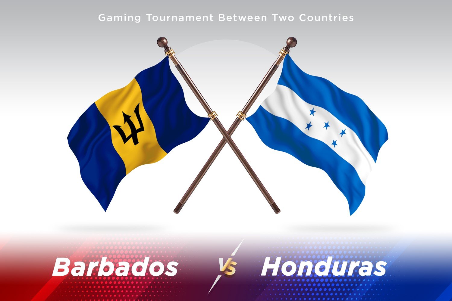 Barbados versus Honduras Two Flags