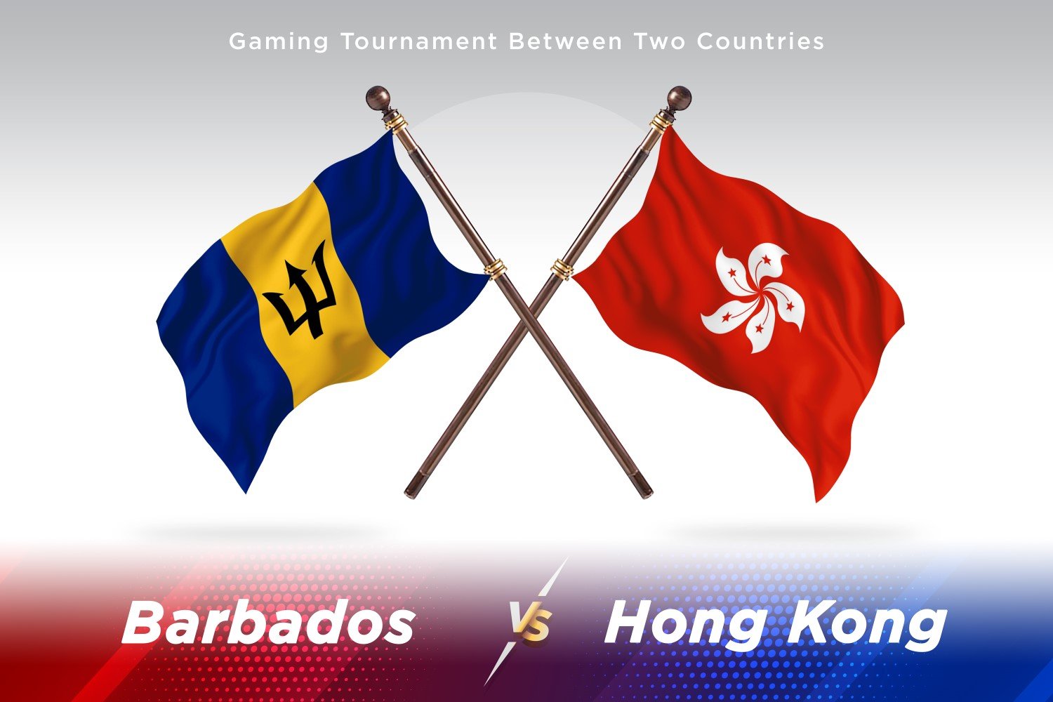 Barbados versus Hong Kong Two Flags