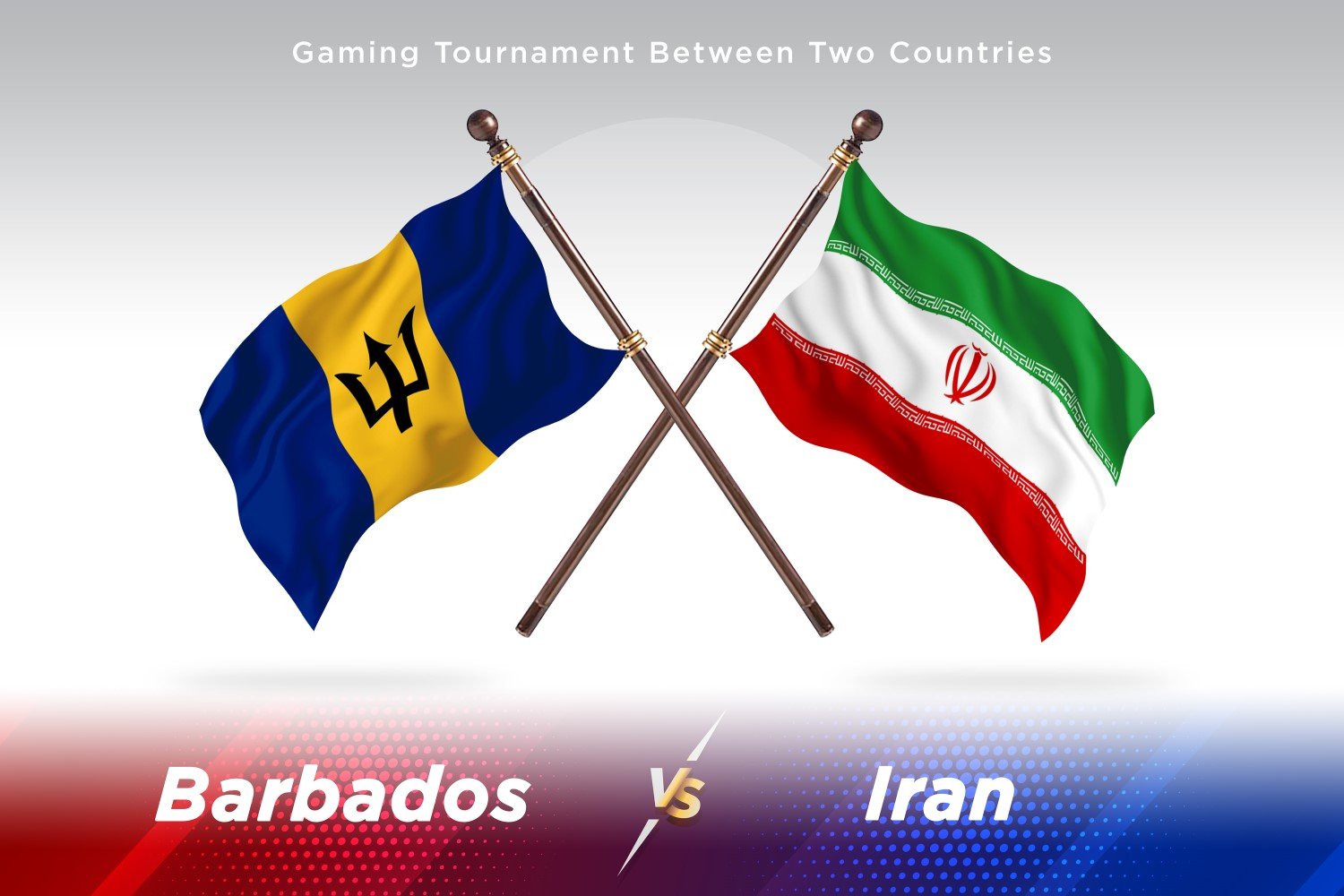 Barbados versus Iran Two Flags