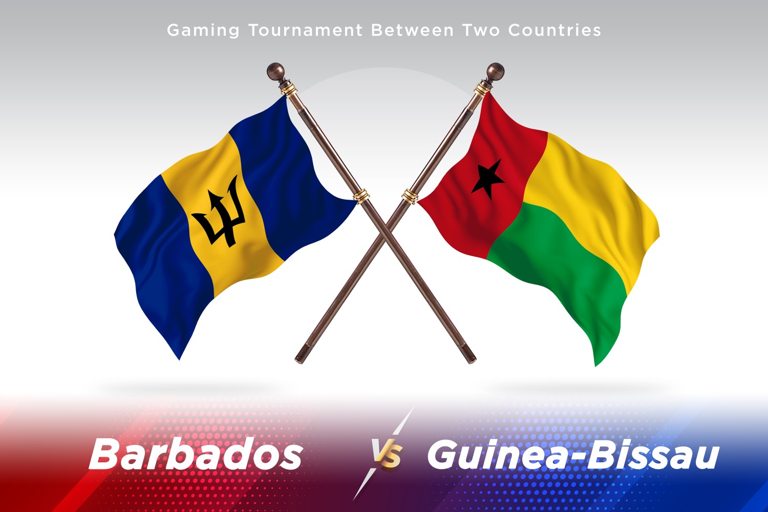 Barbados versus Guinea-Bissau Two Flags