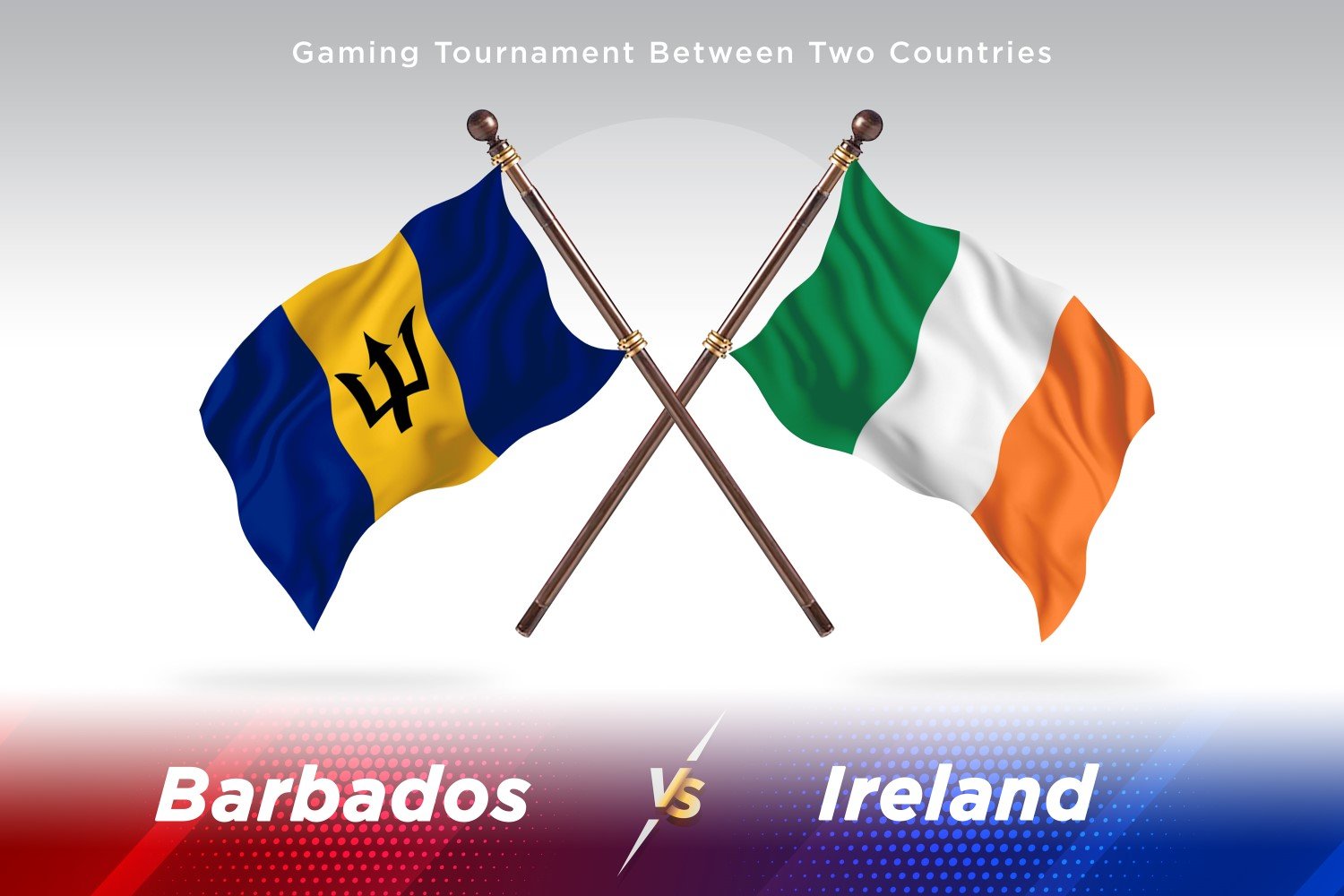 Barbados versus Ireland Two Flags