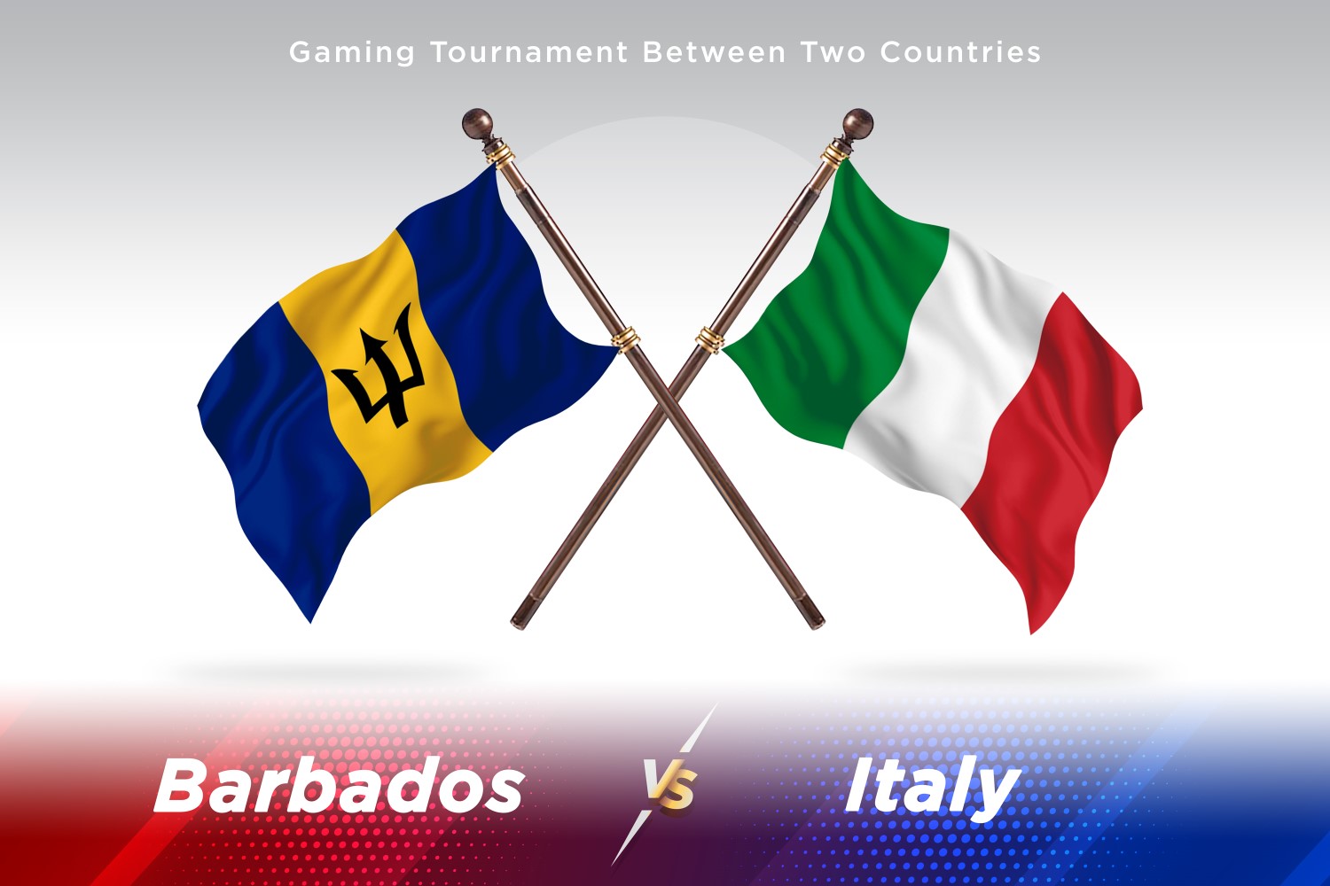 Barbados versus Italy Two Flags