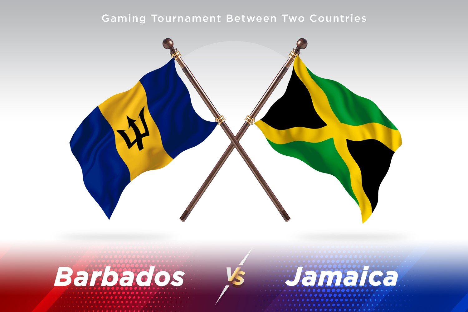 Barbados versus Jamaica Two Flags