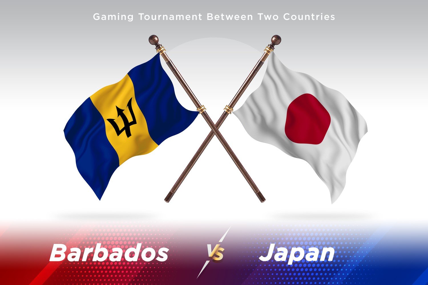 Barbados versus japan Two Flags